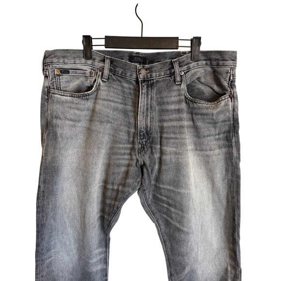 Polo 38x30 Ralph Lauren Mens Gray Distressed Denim Jeans - Picture 5 of 14